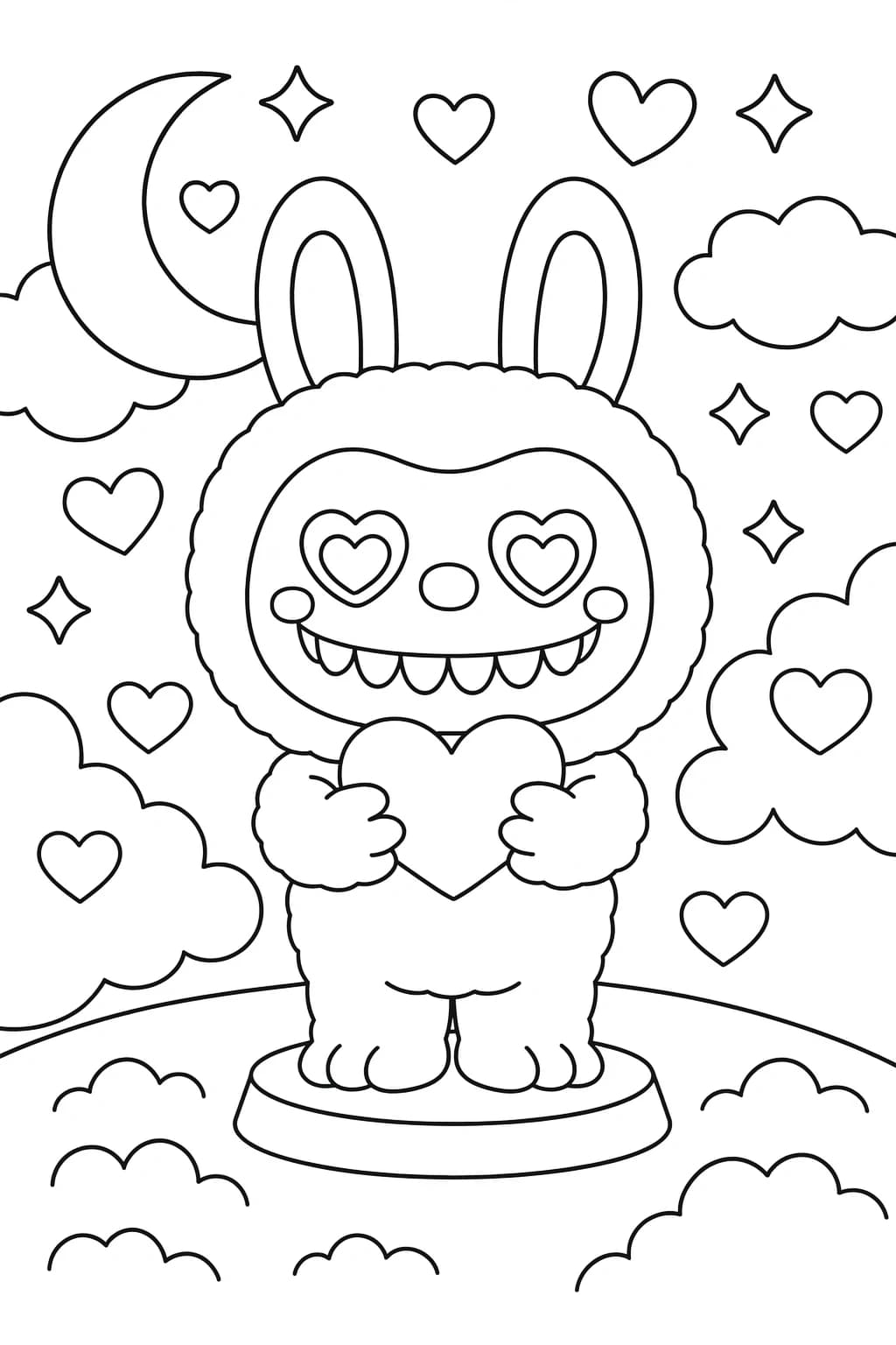 Desenhos de Labubu para Imprimir e Colorir