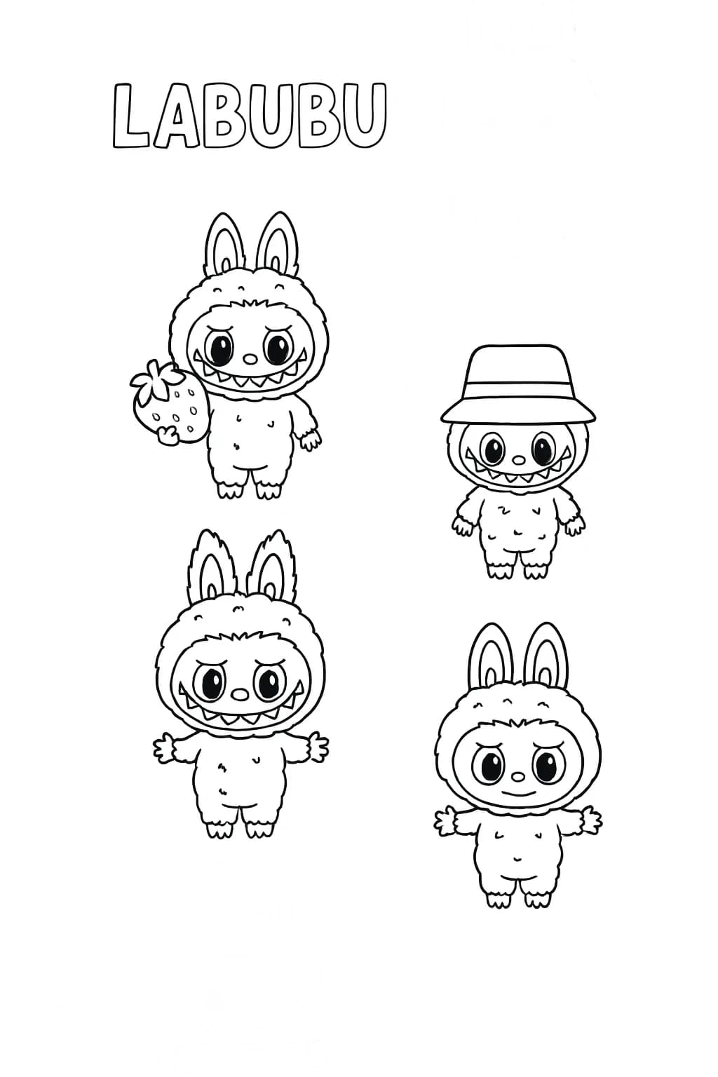 Desenhos de Labubu para Imprimir e Colorir