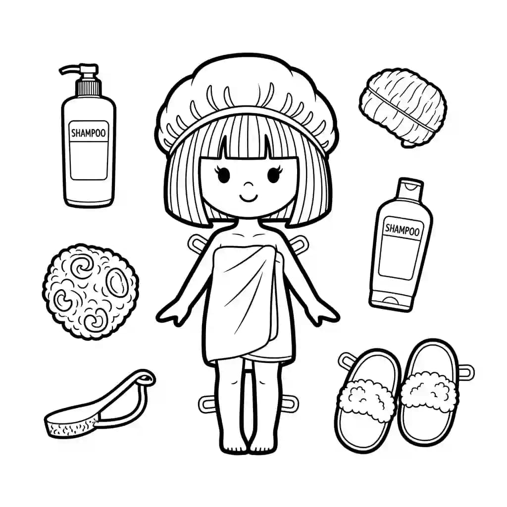 Desenhos de Paper Doll para Colorir