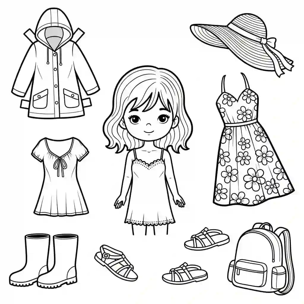 Desenhos de Paper Doll para Colorir