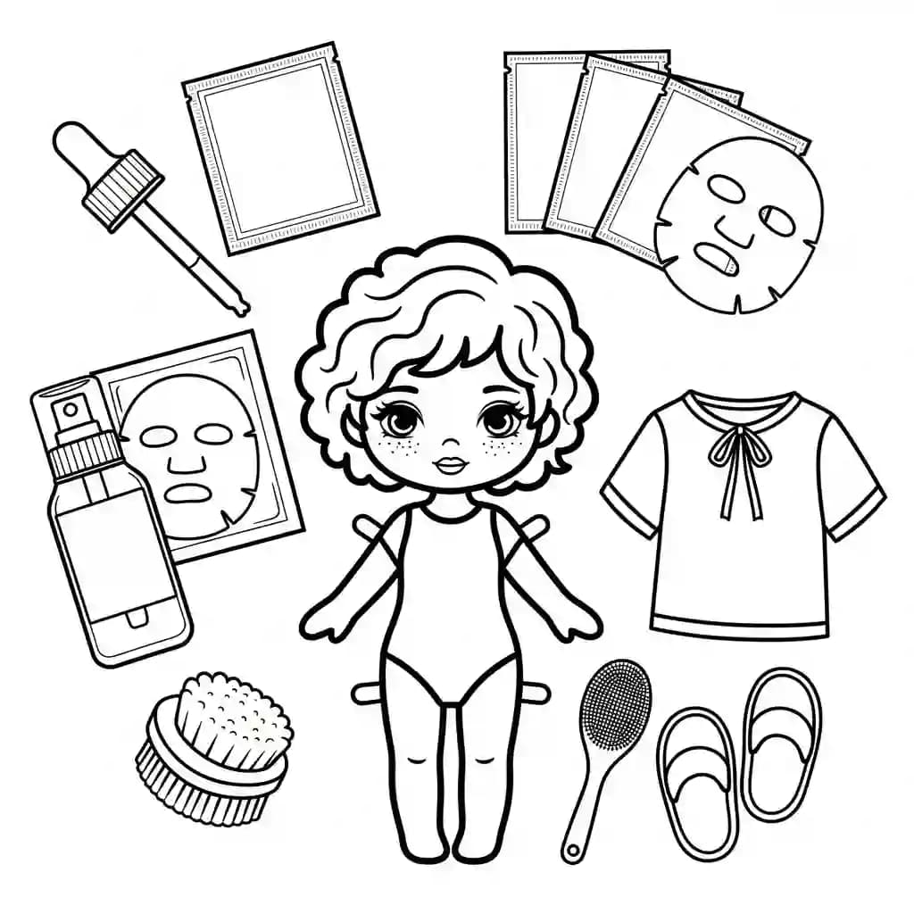 Desenhos de Paper Doll para Colorir