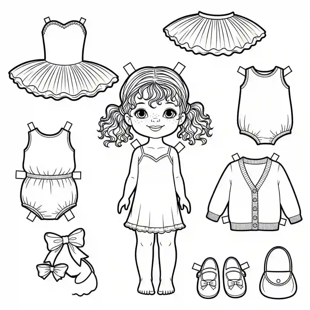 Desenhos de Paper Doll para Colorir