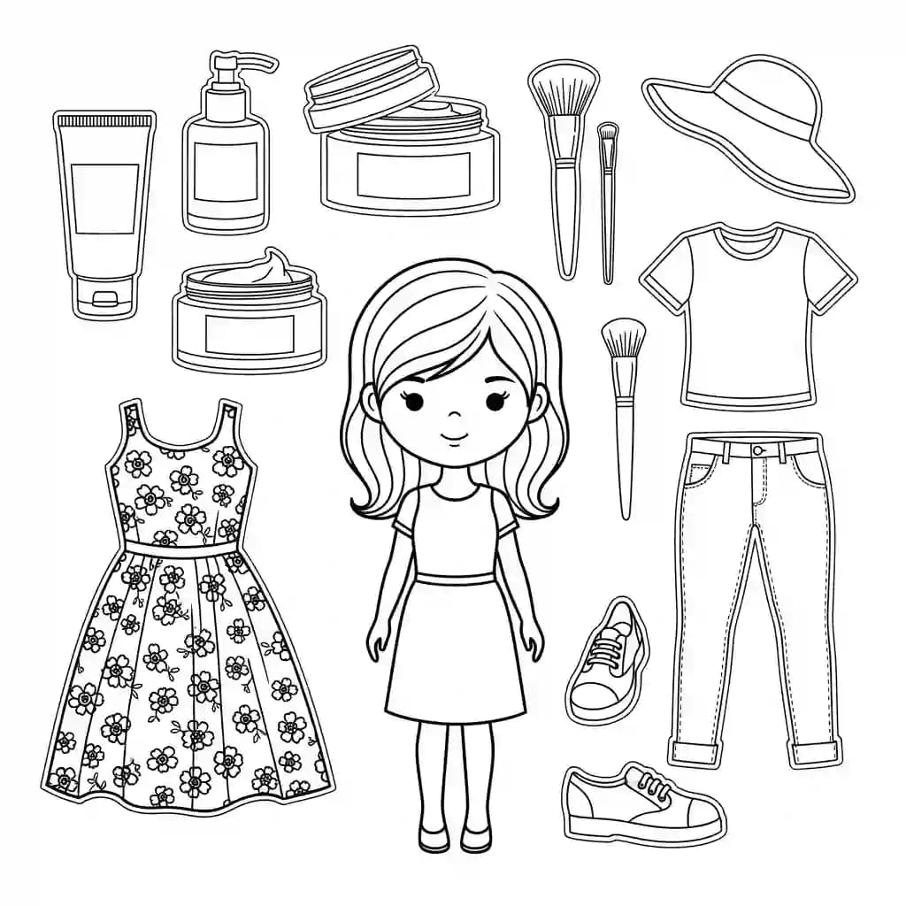 Desenhos de Paper Doll para Colorir