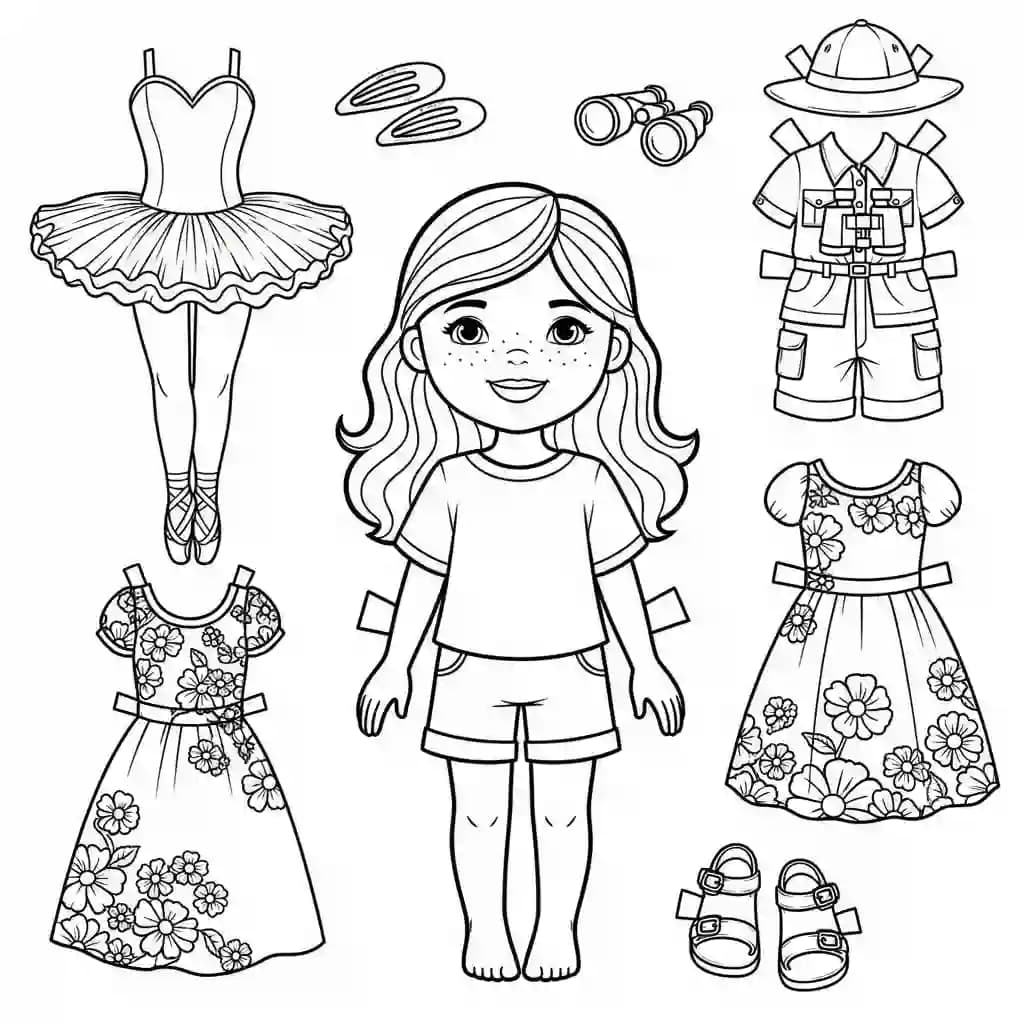 Desenhos de Paper Doll para Colorir