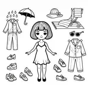 Desenhos de Paper Doll para Colorir