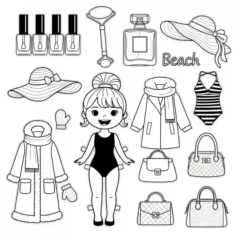 Desenhos de Paper Doll para Colorir