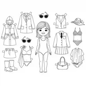 Desenhos de Paper Doll para Colorir