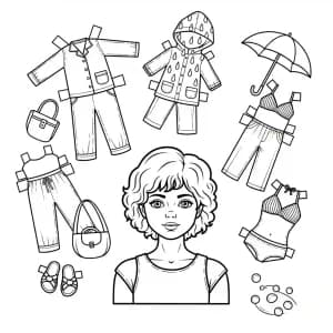 Desenhos de Paper Doll para Colorir