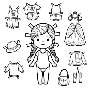Desenhos de Paper Doll para Colorir