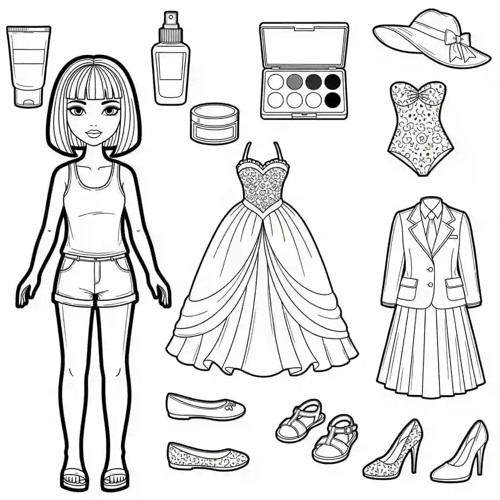 Desenhos de Paper Doll para Colorir