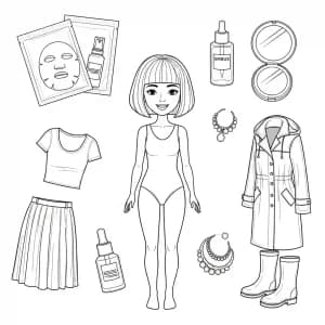 Desenhos de Paper Doll para Colorir