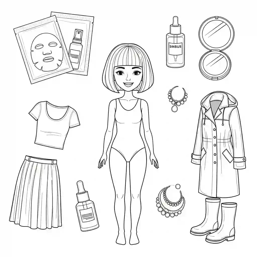 Desenhos de Paper Doll para Colorir