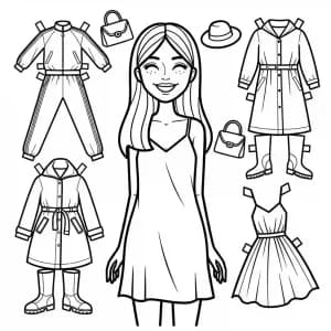 Desenhos de Paper Doll para Colorir