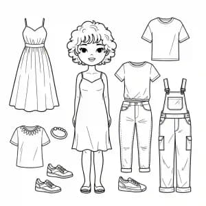 Desenhos de Paper Doll para Colorir