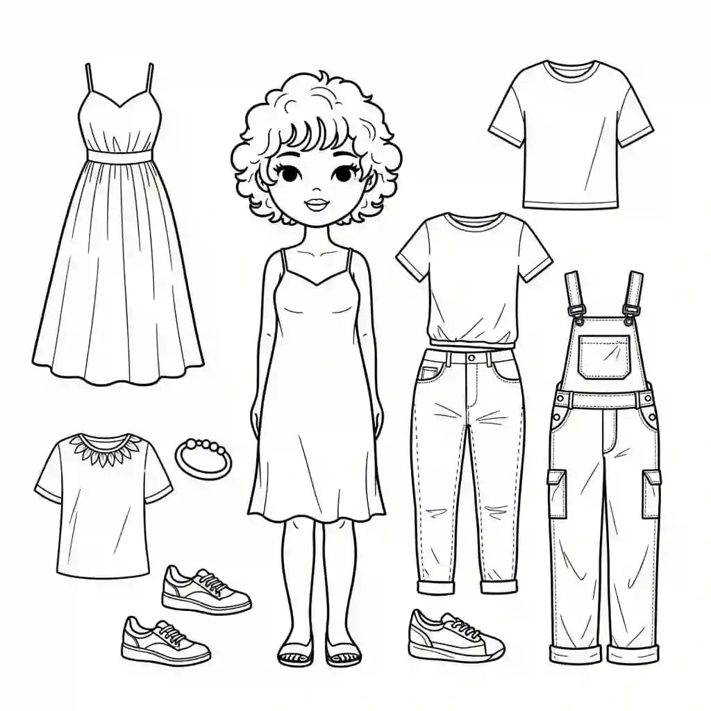 Desenhos de Paper Doll para Colorir