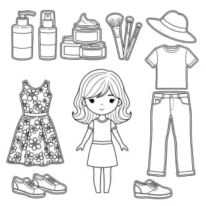 Desenhos de Paper Doll para Colorir