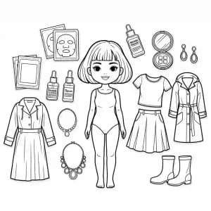 Desenhos de Paper Doll para Colorir