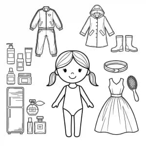 Desenhos de Paper Doll para Colorir