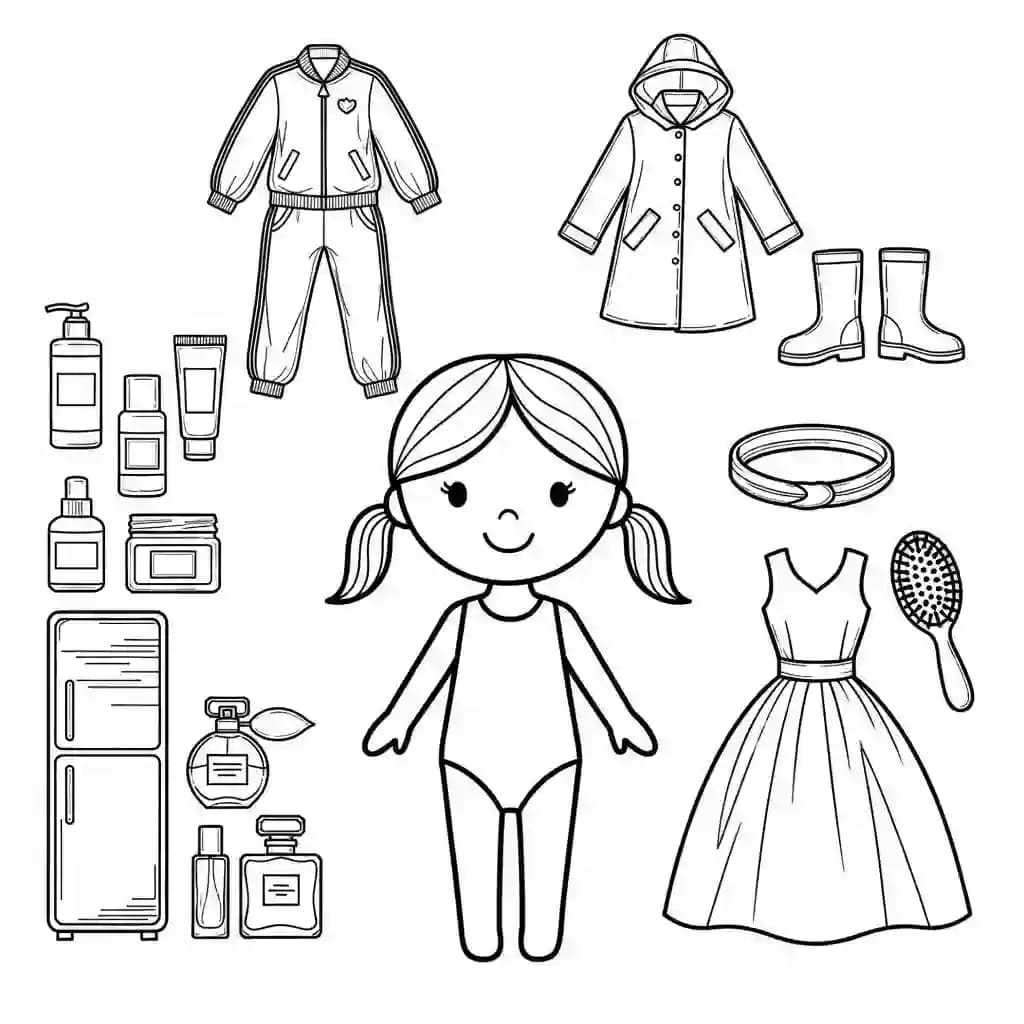 Desenhos de Paper Doll para Colorir
