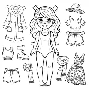 Desenhos de Paper Doll para Colorir Desenhos de Paper Doll para Colorir