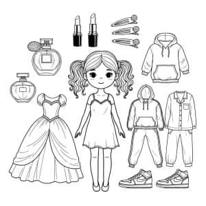 Desenhos de Paper Doll para Colorir Desenhos de Paper Doll para Colorir