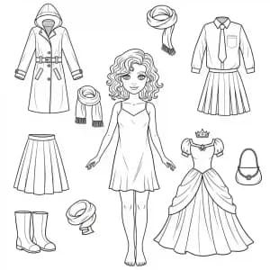 Desenhos de Paper Doll para Colorir Desenhos de Paper Doll para Colorir