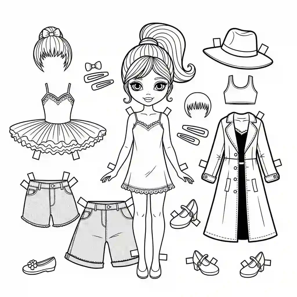 Desenhos de Paper Doll para Colorir