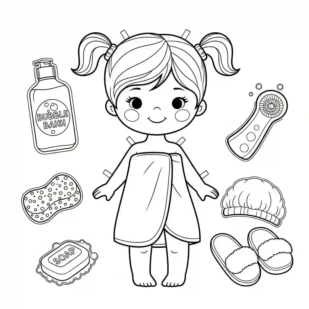 Desenhos de Paper Doll para Colorir