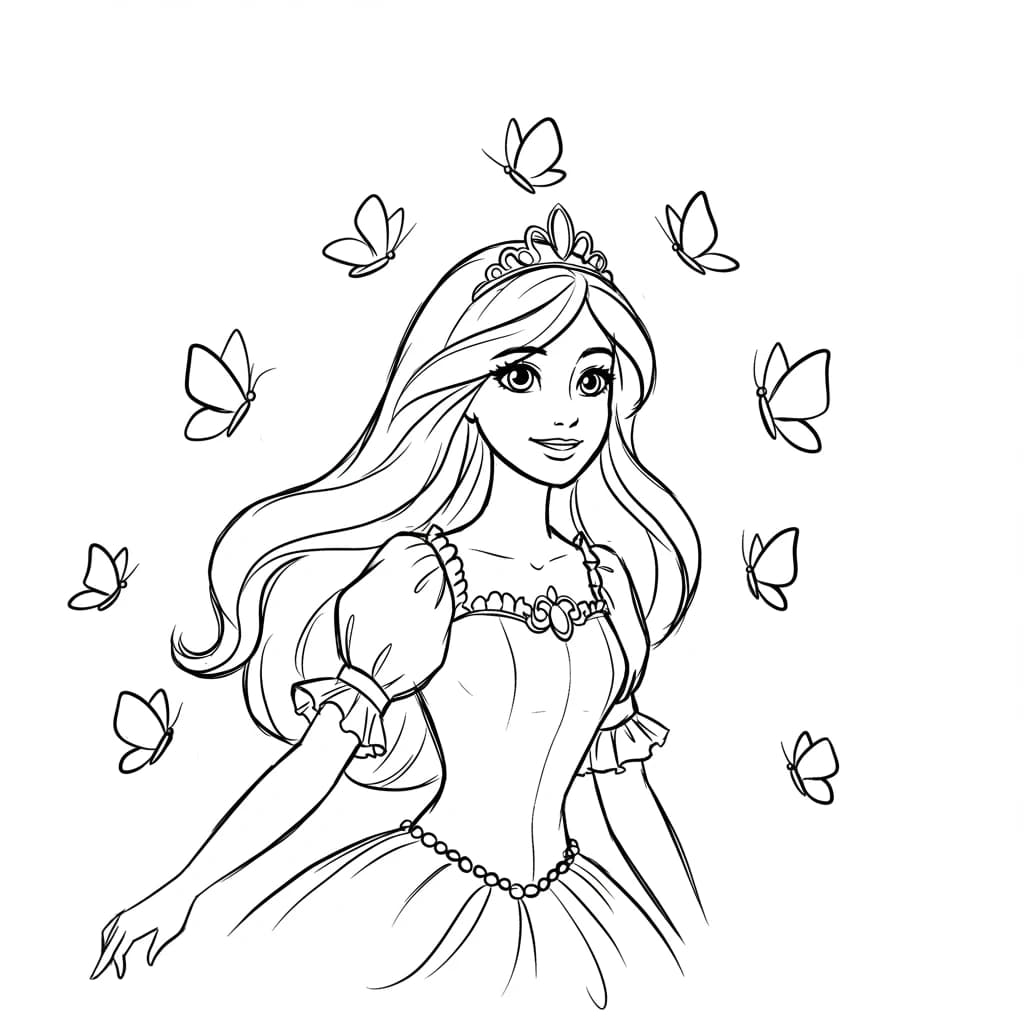 Desenhos de Princesas para Imprimir e Colorir