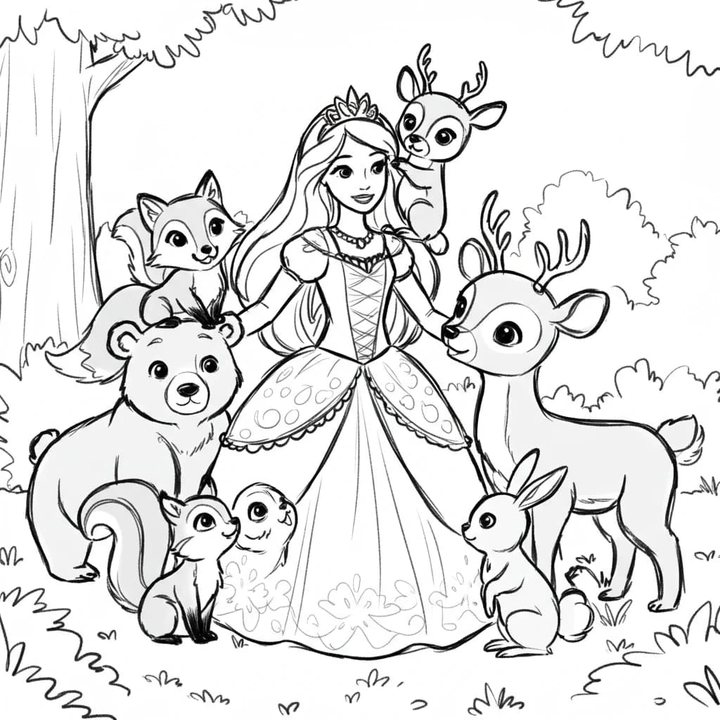 Desenhos de Princesas para Imprimir e Colorir