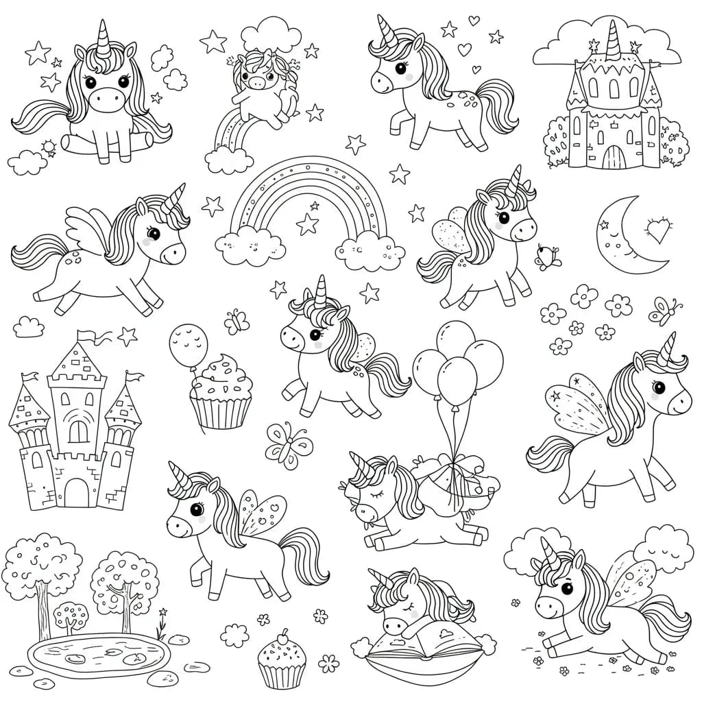 Desenhos de Unicórnio para Imprimir e Colorir