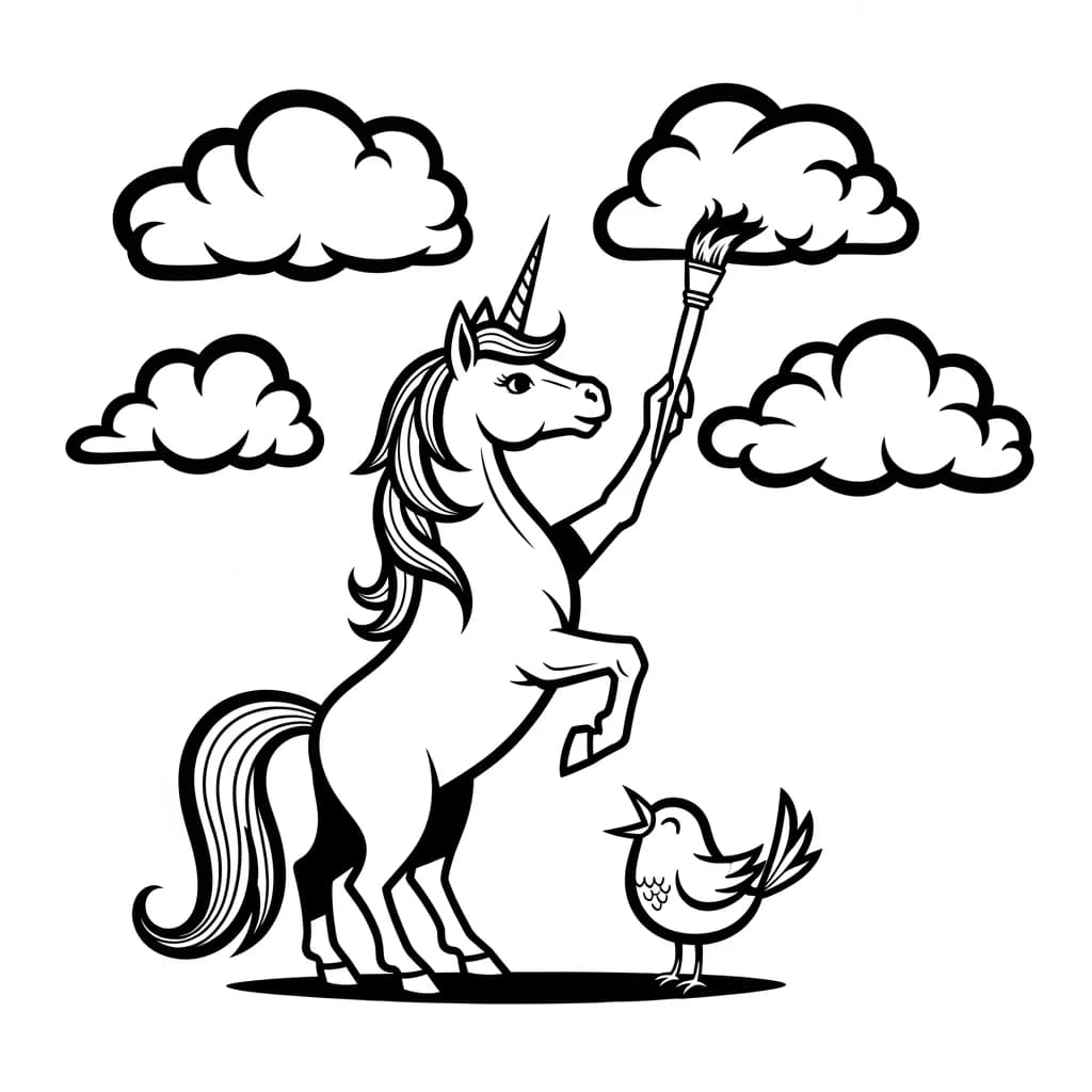 Desenhos de Unicórnio para Imprimir e Colorir