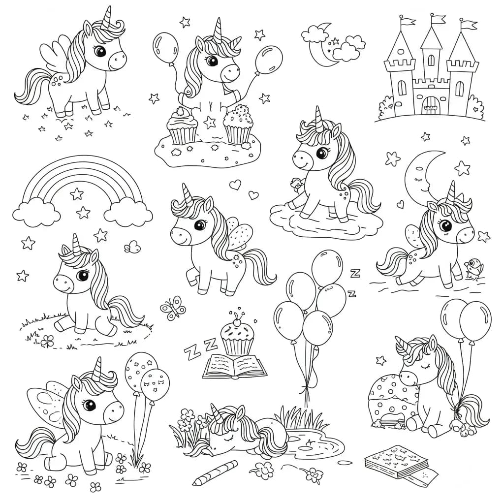 Desenhos de Unicórnio para Imprimir e Colorir