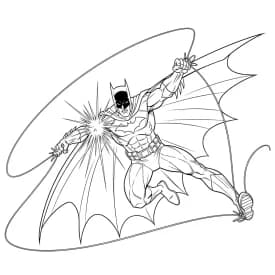 Desenhos do Batman para colorir com cenas de ação, fundo branco e traços grossos, perfeitos para imprimir e pintar