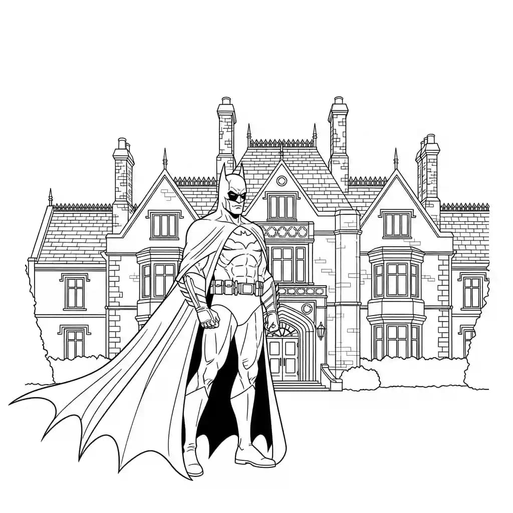 Desenhos do Batman para colorir com cenas de ação, fundo branco e traços grossos, perfeitos para imprimir e pintar