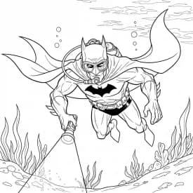 Desenhos do Batman para colorir com cenas de ação, fundo branco e traços grossos, perfeitos para imprimir e pintar