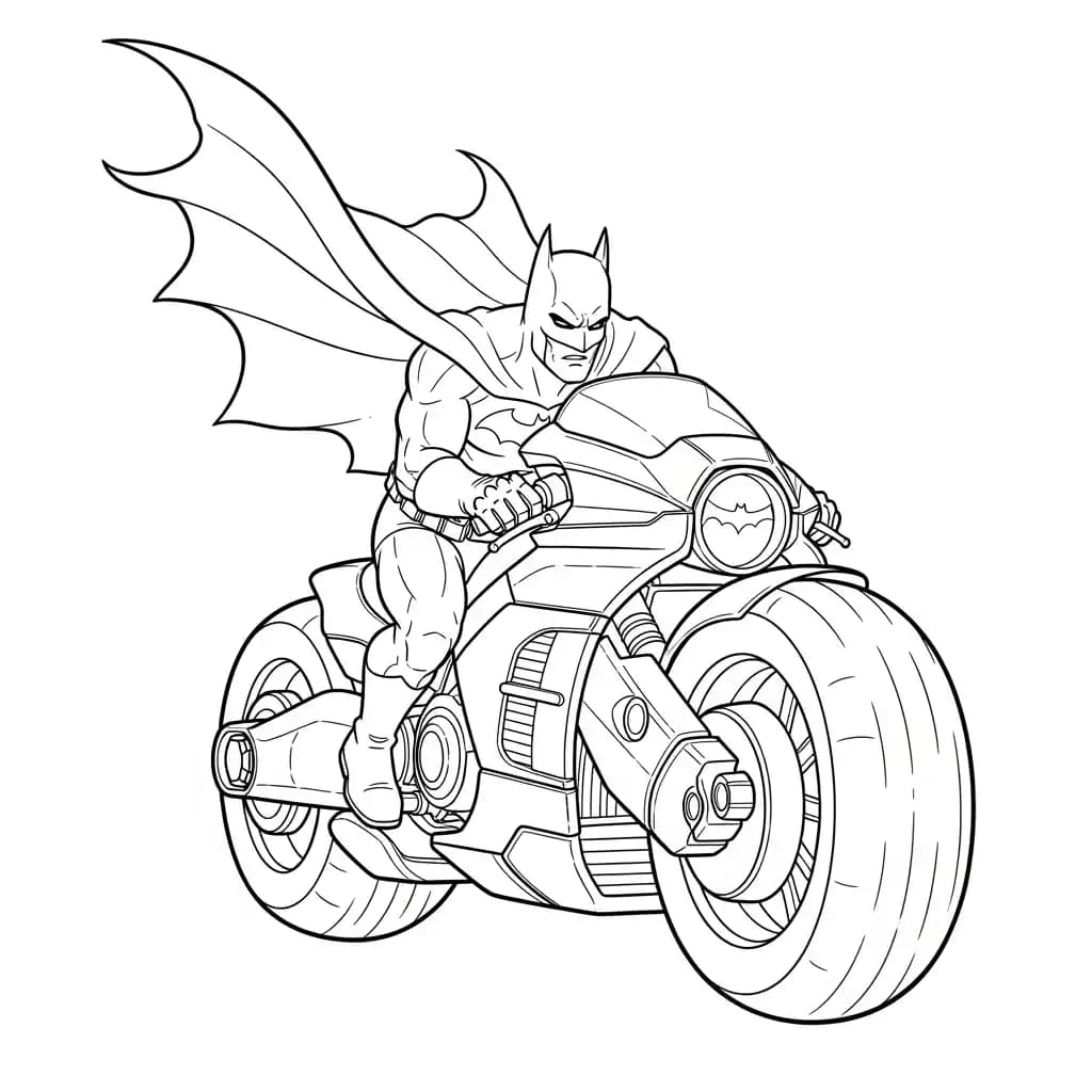 Desenhos do Batman para colorir com cenas de ação, fundo branco e traços grossos, perfeitos para imprimir e pintar