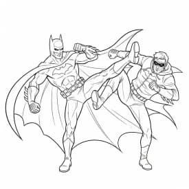 Desenhos do Batman para colorir com cenas de ação, fundo branco e traços grossos, perfeitos para imprimir e pintar
