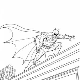 Desenhos do Batman para colorir com cenas de ação, fundo branco e traços grossos, perfeitos para imprimir e pintar