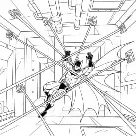 Desenhos do Batman para colorir com cenas de ação, fundo branco e traços grossos, perfeitos para imprimir e pintar