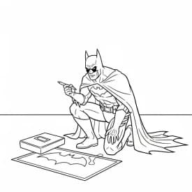 Desenhos do Batman para colorir com cenas de ação, fundo branco e traços grossos, perfeitos para imprimir e pintar