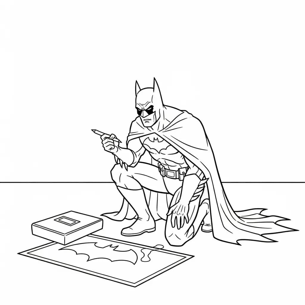 Desenhos do Batman para colorir com cenas de ação, fundo branco e traços grossos, perfeitos para imprimir e pintar