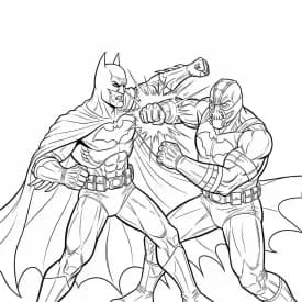 Desenhos do Batman para colorir com cenas de ação, fundo branco e traços grossos, perfeitos para imprimir e pintar
