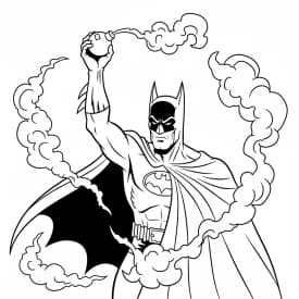 Desenhos do Batman para colorir com cenas de ação, fundo branco e traços grossos, perfeitos para imprimir e pintar