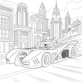 Desenhos do Batman para colorir com cenas de ação, fundo branco e traços grossos, perfeitos para imprimir e pintar