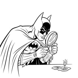 Desenhos do Batman para colorir com cenas de ação, fundo branco e traços grossos, perfeitos para imprimir e pintar