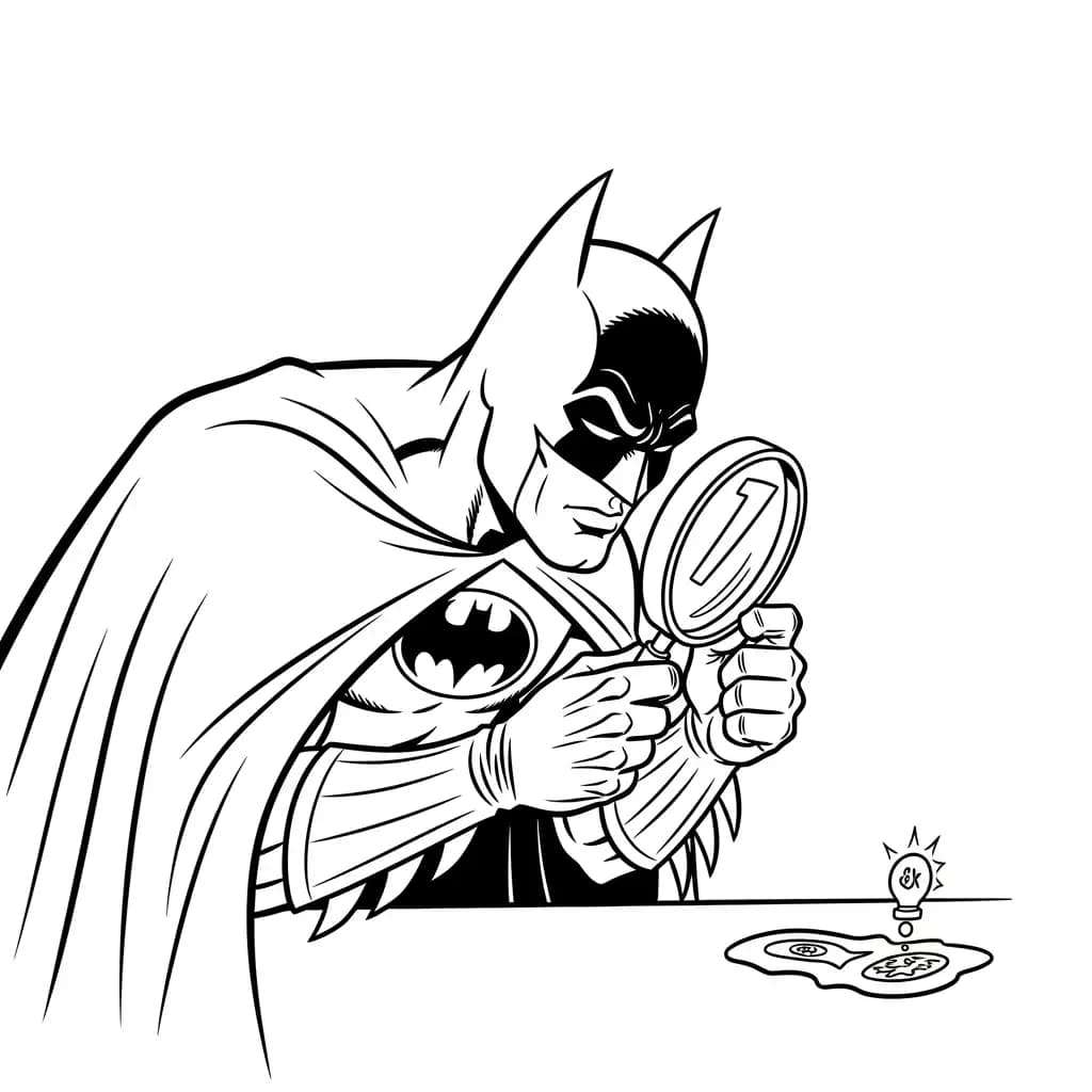Desenhos do Batman para colorir com cenas de ação, fundo branco e traços grossos, perfeitos para imprimir e pintar