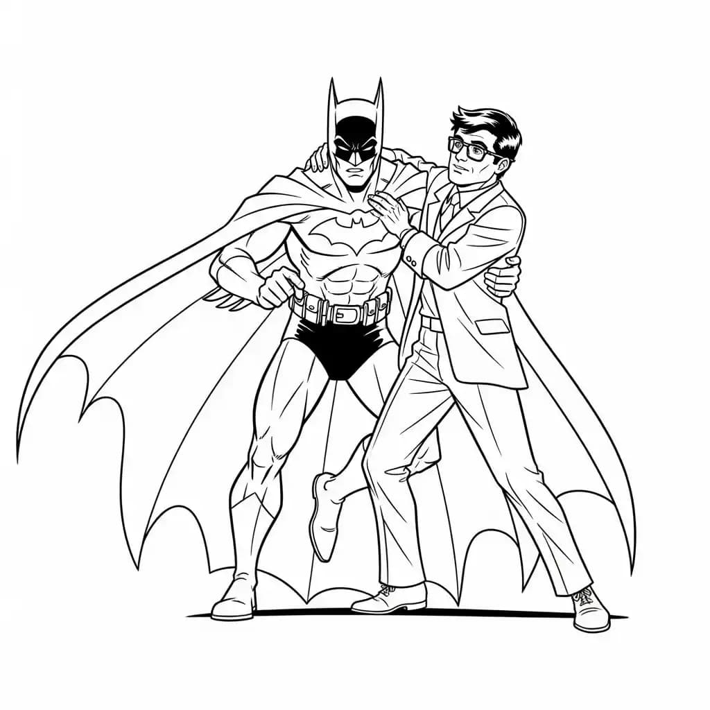 Desenhos do Batman para colorir com cenas de ação, fundo branco e traços grossos, perfeitos para imprimir e pintar