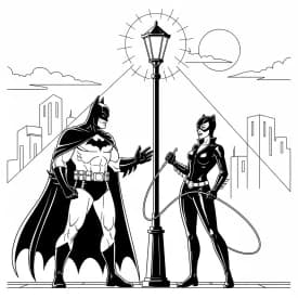 Desenhos do Batman para colorir com cenas de ação, fundo branco e traços grossos, perfeitos para imprimir e pintar