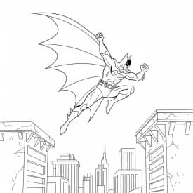 Desenhos do Batman para colorir com cenas de ação, fundo branco e traços grossos, perfeitos para imprimir e pintar